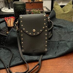 Elegant Black Studded Crossbody Bag